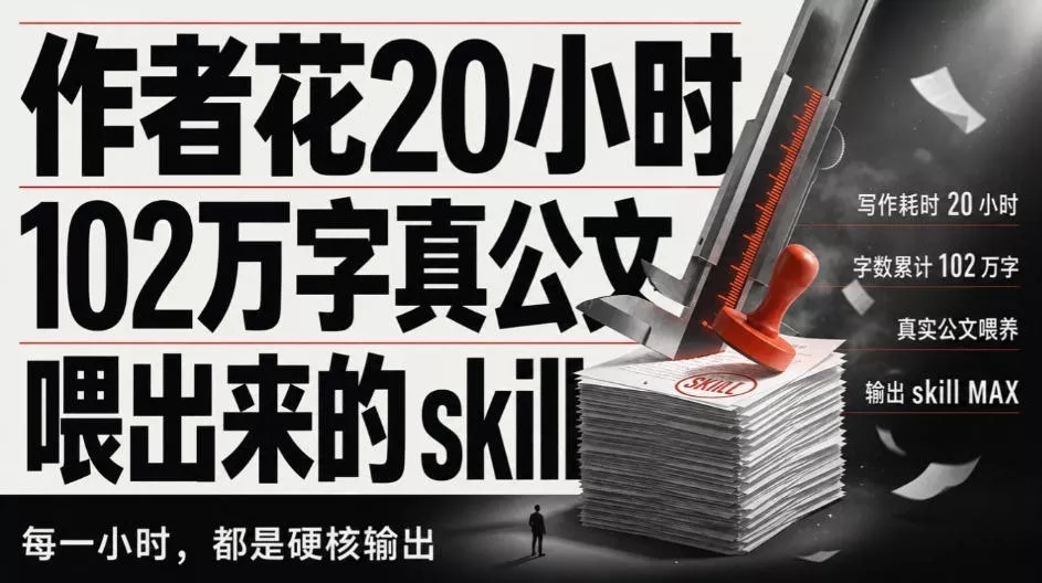 作者花20小时,102万字真公文喂出来的写作skill!体制内公文必备的公文排版Skill来了!