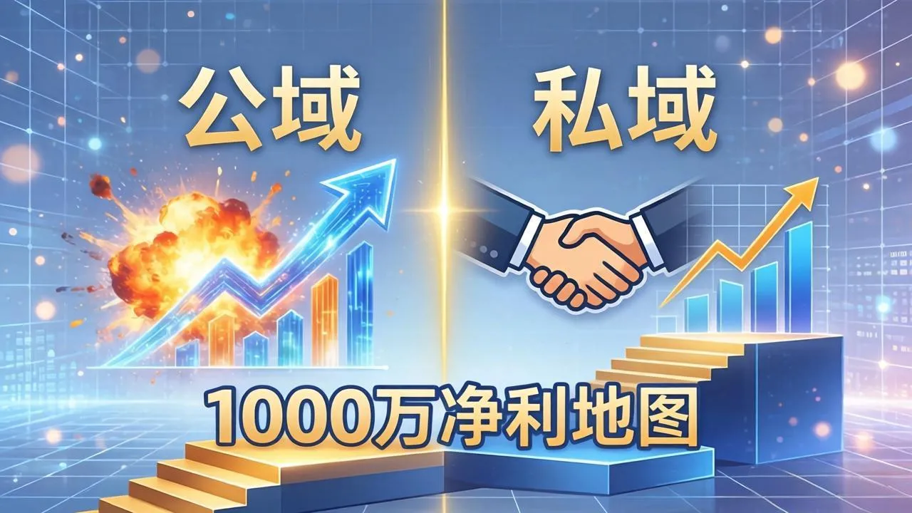 公域玩命出爆款，私域悄悄做成交：这套AI内训课，2026给你打通1000万净利的地图_抖汇吧