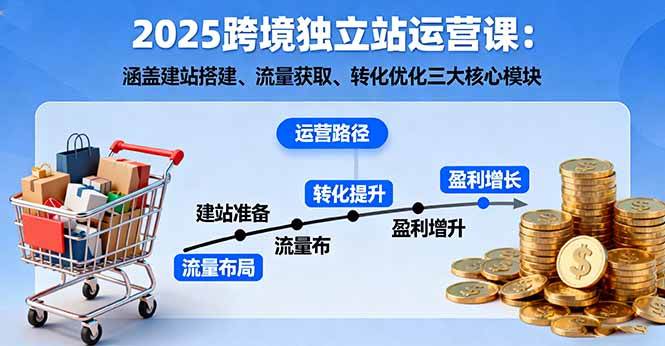 （16211期）2025跨境独立站运营课：涵盖建站搭建、流量获取、转化优化三大核心模块_抖汇吧