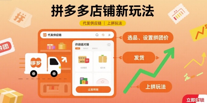 拼多多店铺新玩法，代发供应链上拼玩法_抖汇吧