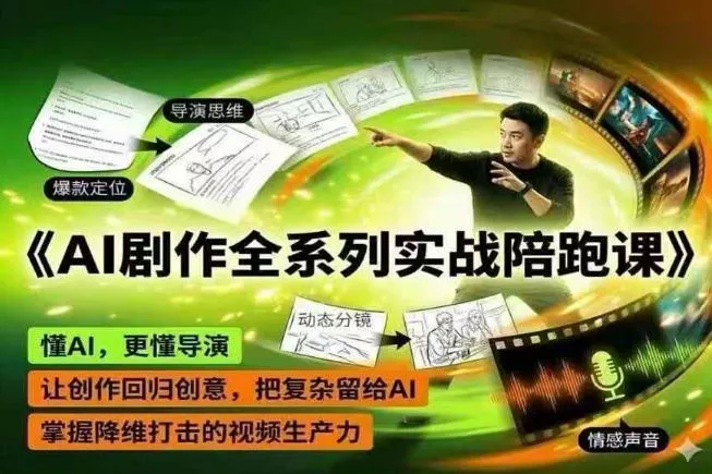 AI剧作全系列实战陪跑课，懂AI，更懂导演，让创作回归创意，把复杂留给AI，掌握降维打击的视频生产力_抖汇吧