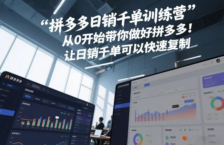 拼多多日销千单训练营，从0开始带你做好拼多多，让日销千单可以快速复制(更新26年7月)_抖汇吧