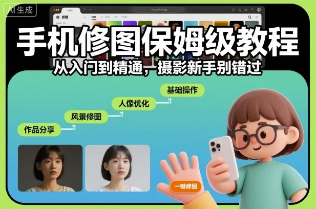 手机修图保姆级教程，从入门到精通，摄影新手别错过_抖汇吧