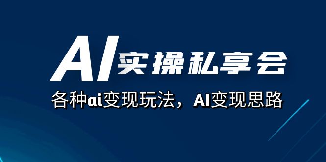 AI实操私享会，各种ai变现玩法，AI变现思路（67节课）_抖汇吧