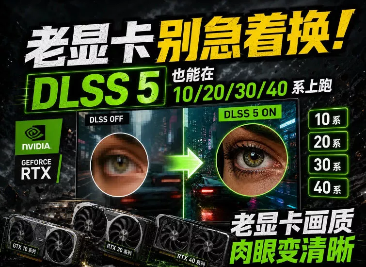 老显卡别急着换!DLSS 5也能在10/20/30/40系上跑,老显卡画质肉眼变清晰