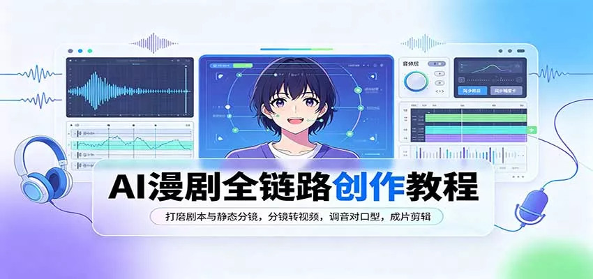 AI漫剧全链路创作教程：打磨剧本与静态分镜，分镜转视频，调音对口型，成片剪辑_抖汇吧