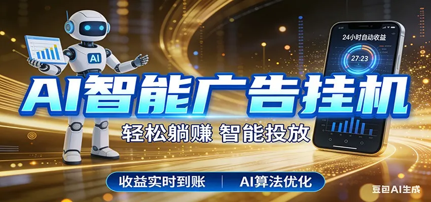 智能广告挂机新时代，利用碎片化时间实现稳定被动收益，AI帮你持续盈利_抖汇吧