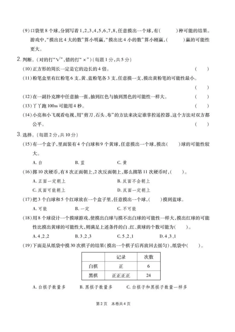 五年级上数学第四单元测试卷1《人教版》_抖汇吧