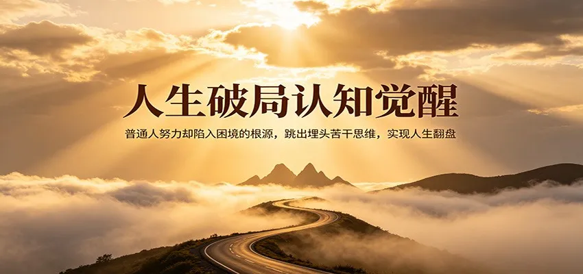 人生破局认知觉醒，普通人努力却陷入困境的根源，跳出埋头苦干思维，实现人生翻盘_抖汇吧
