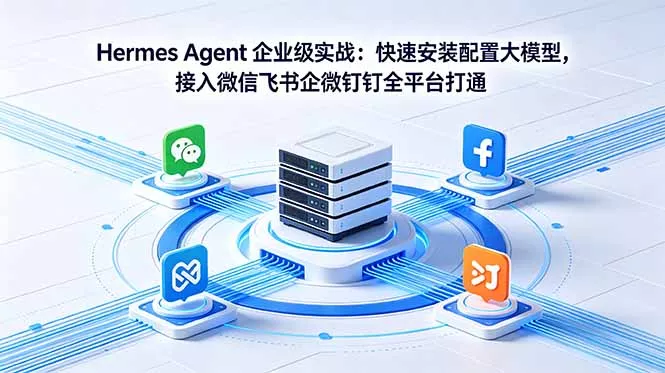 Hermes Agent 企业级实战：快速安装配置大模型，接入微信飞书企微钉钉全平台打通_抖汇吧