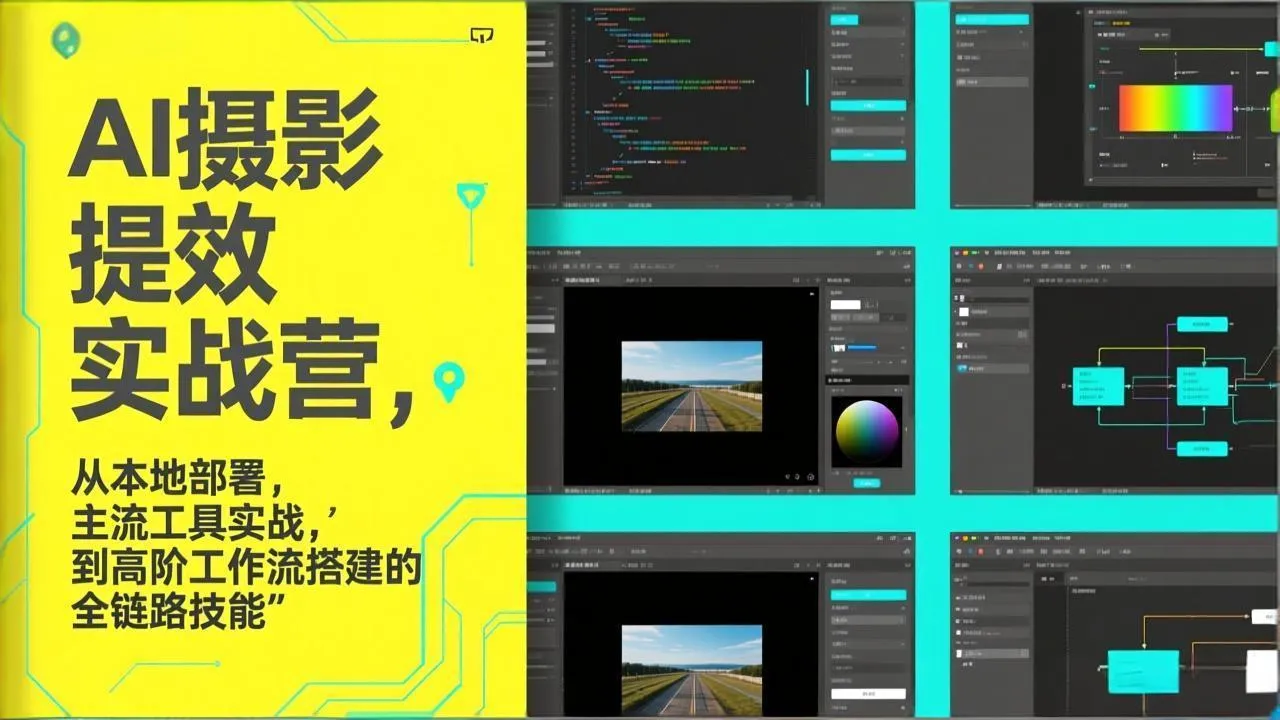 AI+摄影提效实战营，从本地部署，主流工具实战，到高阶工作流搭建的全链路技能_抖汇吧