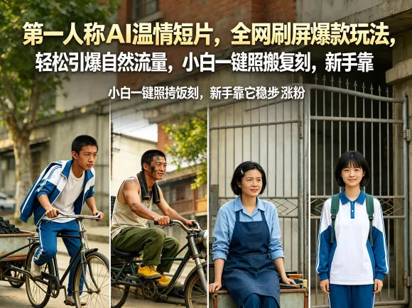 第一人称AI温情短片，全网刷屏爆款玩法，轻松引爆自然流量，小白一键照搬复刻，新手靠它稳步涨粉_抖汇吧