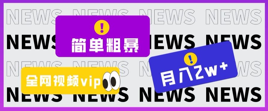 零成本高回报！揭秘全网视频VIP掘金项目，月入2万+_抖汇吧