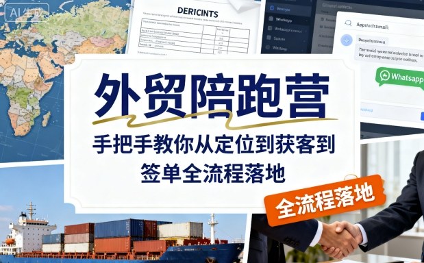 外贸陪跑营，手把手教你从定位到获客到签单全流程落地_抖汇吧