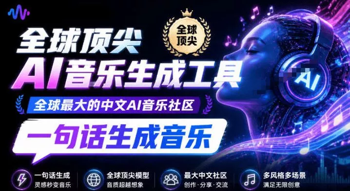 热门爆款AI工具!AI音乐一键生成器,效果逼真,一句话即可创建歌曲音效音乐,小白也可以轻松上手音述