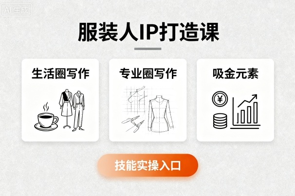 服装人IP打造课，文案创富+生活圈写作+专业圈写作+服装人专属+吸金元素+技能实操_抖汇吧