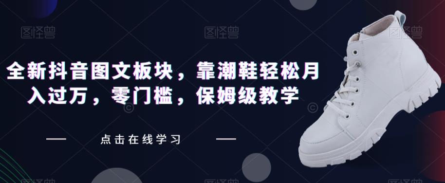 全新抖音新图文板块：潮鞋轻松月入过万，零门槛保姆级教学_抖汇吧