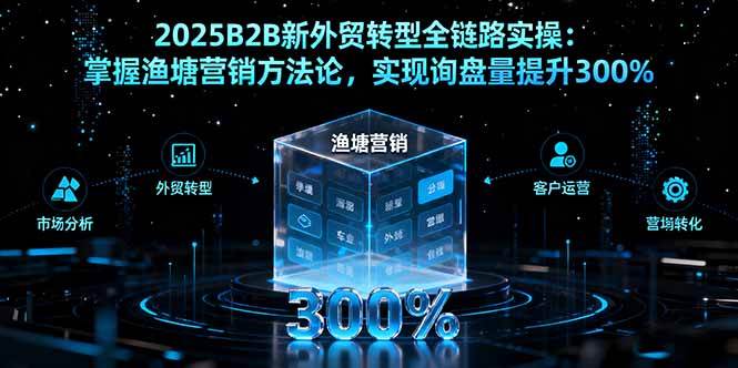 （16129期）2025B2B新外贸转型全链路实操：掌握渔塘营销方法论，实现询盘量提升300%_抖汇吧