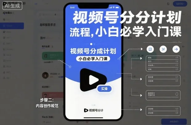 视频号分成计划实操流程，小白必学入门课_抖汇吧