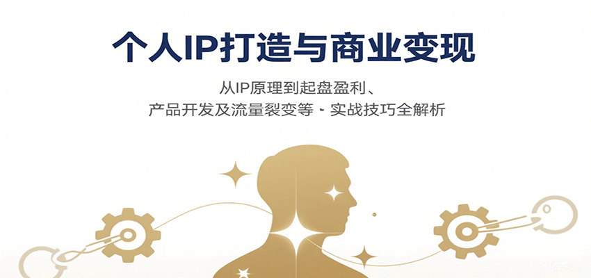 个人IP打造与商业变现，从IP原理到起盘盈利、产品开发及流量裂变等实战技巧全解析_抖汇吧