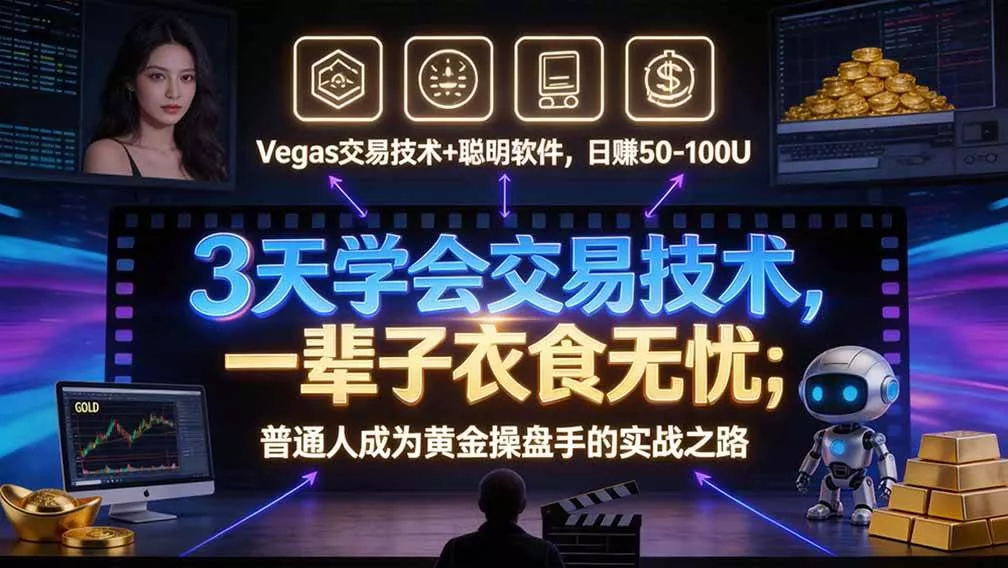 （20841期）“顺势而为交易系统”3天学会交易技术，聪明软件辅助，小白也能看懂趋势交易，日入30-100U,长期稳定_抖汇吧