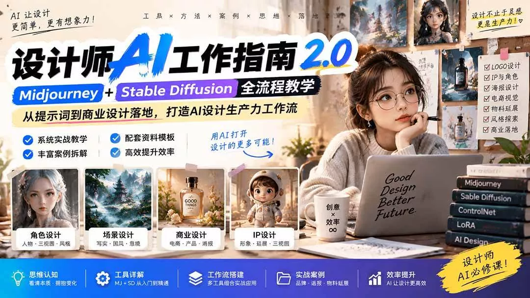 （20562期）《设计师AI工作指南 2.0》-无水印课：从思维落地，解锁 AI 设计生产力_抖汇吧