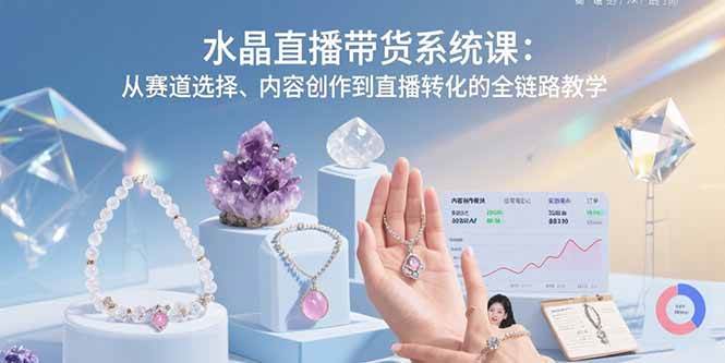 （15721期）水晶直播带货系统课：从赛道选择、内容创作到直播转化的全链路教学_抖汇吧