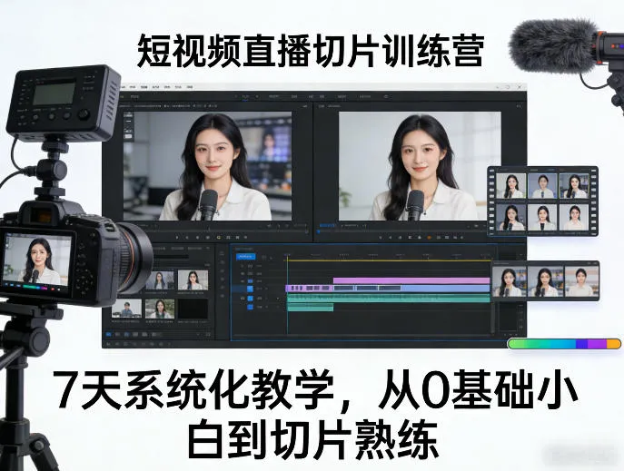 短视频直播切片训练营，7天系统化教学，从0基础小白到切片熟练_抖汇吧