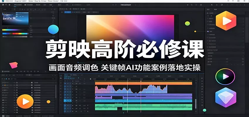 剪映高阶必修课：画面音频调色，关键帧AI功能案例落地实操_抖汇吧