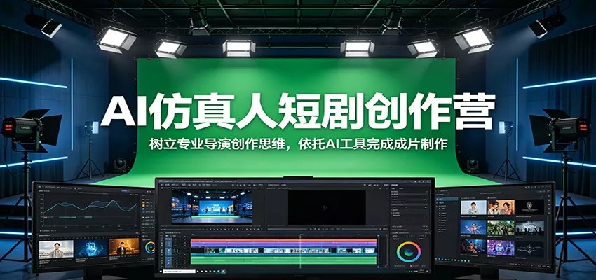 AI仿真人短剧创作营：树立专业导演创作思维，依托AI工具完成成片制作_抖汇吧