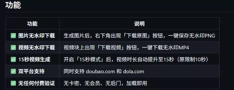 豆包生成15秒视频——浏览器插件，开源免费，纯净无验证，无需任何激活码_抖汇吧