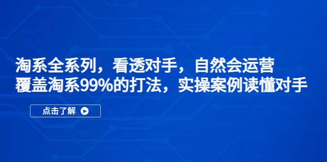 淘系全系列，看透对手，自然会运营，覆盖淘系99%·打法，实操案例读懂对手_抖汇吧