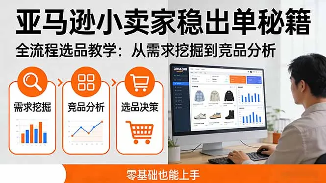 亚马逊小卖家稳出单秘籍：全流程选品教学，从需求挖掘到竞品分析，零基础也能上手_抖汇吧