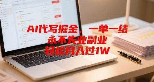 AI代写掘金，一单一结，永不失业副业，轻松月入过1W_抖汇吧