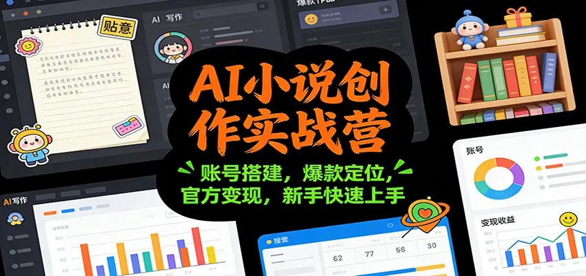 AI小说创作实战营:账号搭建,爆款定位,官方变现,新手快速上手_抖汇吧