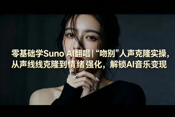 零基础学Suno AI翻唱｜《吻别》人声克隆实操，从声线克隆到情绪强化，解锁AI音乐变现_抖汇吧