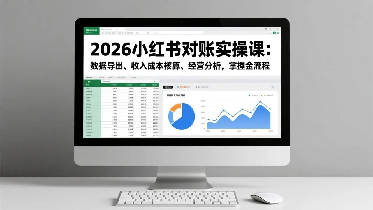 2026小红书对账实操课：数据导出、收入成本核算、经营分析，掌握全流程_抖汇吧