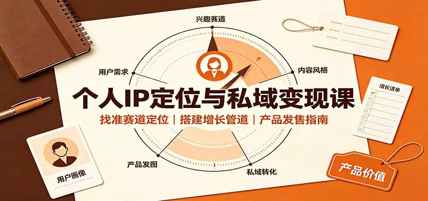 个人IP定位与私域变现课：找准赛道定位，搭建增长管道，产品发售指南_抖汇吧