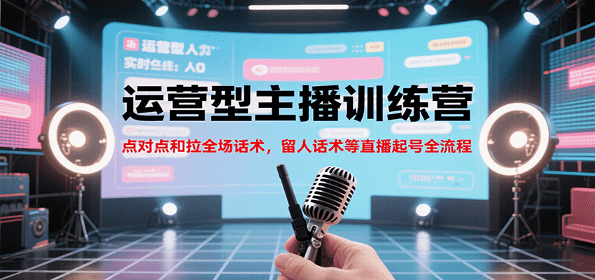 运营型主播训练营，点对点和拉全场话术，留人话术等直播起号全流程（更新7月）_抖汇吧