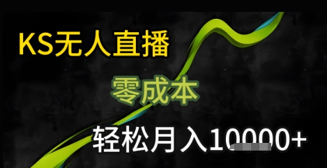 KS无人直播25年最新玩法，只需一部手机，轻松月入1W+【揭秘】_抖汇吧