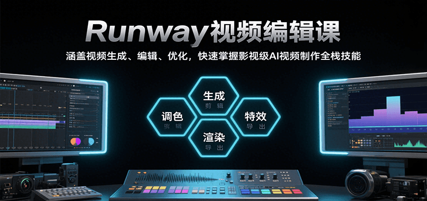 Runway视频编辑课，涵盖视频生成、编辑、优化，快速掌握影视级AI视频制作全栈技能_抖汇吧