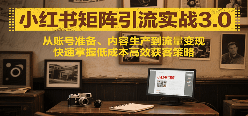 小红书矩阵引流3.0，从账号准备、内容生产到流量变现，快速掌握低成本高效获客策略_抖汇吧