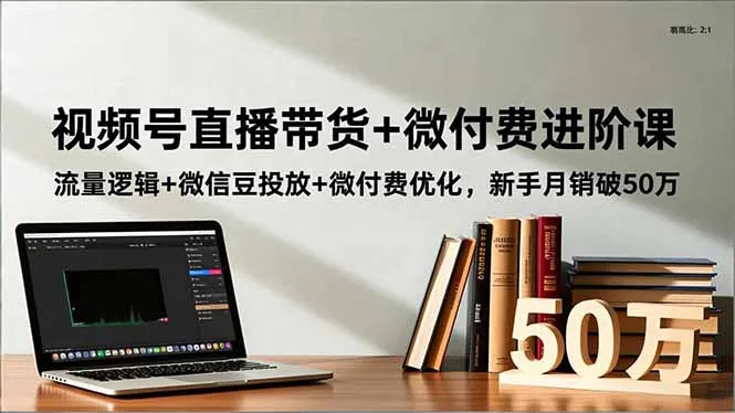 视频号直播带货+微付费进阶课：流量逻辑+微信豆投放+微付费优化，新手月销破50万_抖汇吧