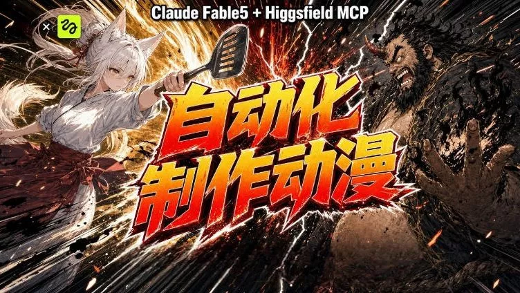 AI自动化动漫制作！Claude Fable 5接入Higgsfield MCP，直接生成完整创意内容_抖汇吧