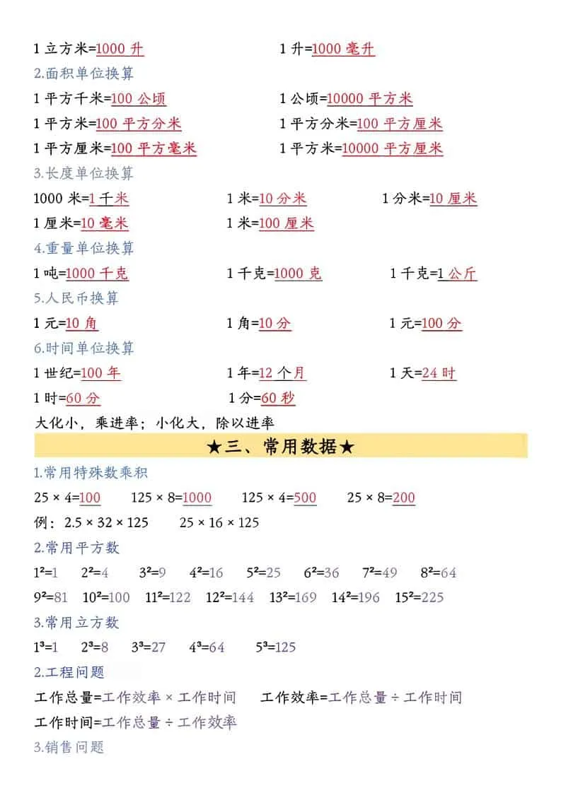 五年级下数学26春必背公式汇总_抖汇吧