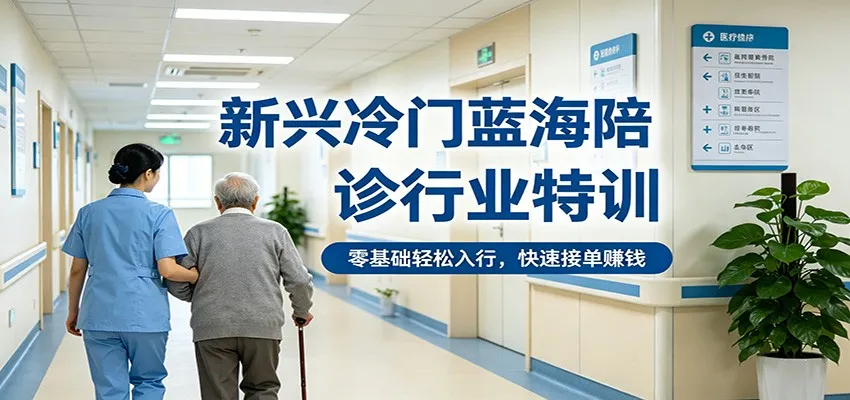 新兴冷门蓝海陪诊行业特训，零基础轻松入行，快速接单赚钱_抖汇吧