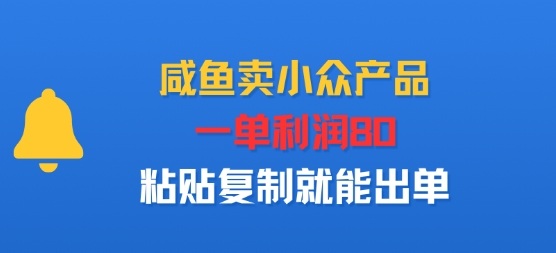 咸鱼卖小众产品，一单利润80，粘贴复制就能出单_抖汇吧