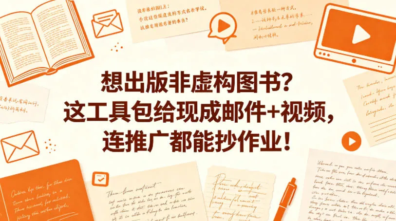 想出版非虚构图书？这工具包给现成邮件+视频，连推广都能抄作业！【原创双语字幕】_抖汇吧