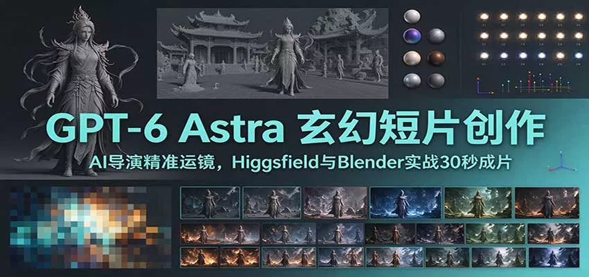 GPT-6 Astra 玄幻短片创作：AI导演精准运镜，Higgsfield与Blender实战30秒成片_抖汇吧