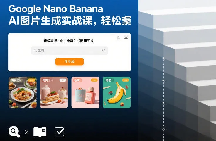 Google Nano Banana AI图片生成实战课，轻松掌握，小白也能生成商用图片_抖汇吧